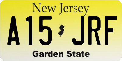 NJ license plate A15JRF