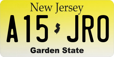 NJ license plate A15JRO