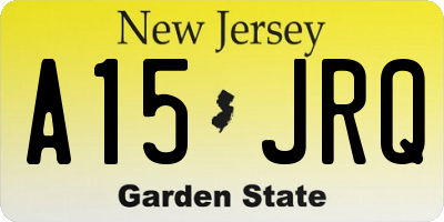 NJ license plate A15JRQ