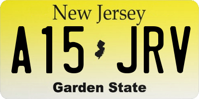 NJ license plate A15JRV