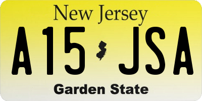 NJ license plate A15JSA