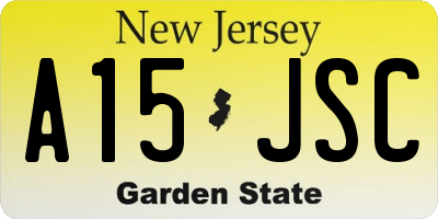 NJ license plate A15JSC