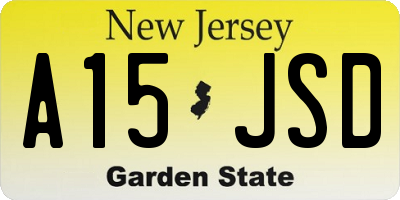 NJ license plate A15JSD