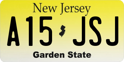 NJ license plate A15JSJ
