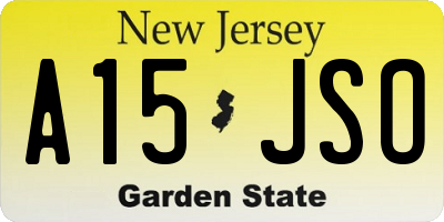 NJ license plate A15JSO