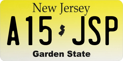 NJ license plate A15JSP