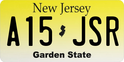 NJ license plate A15JSR