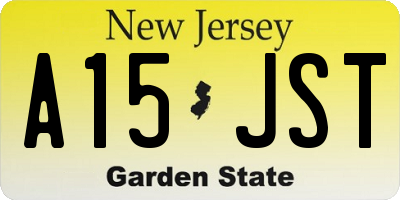 NJ license plate A15JST