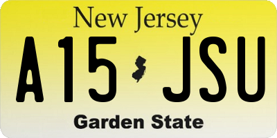 NJ license plate A15JSU