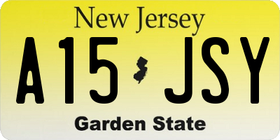 NJ license plate A15JSY