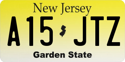 NJ license plate A15JTZ