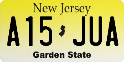 NJ license plate A15JUA