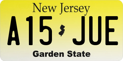NJ license plate A15JUE