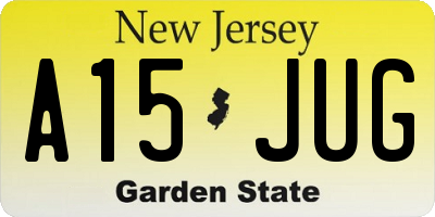 NJ license plate A15JUG