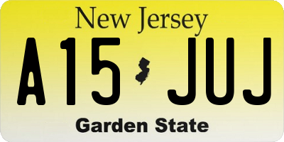 NJ license plate A15JUJ