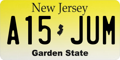 NJ license plate A15JUM