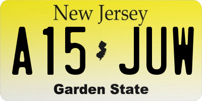 NJ license plate A15JUW
