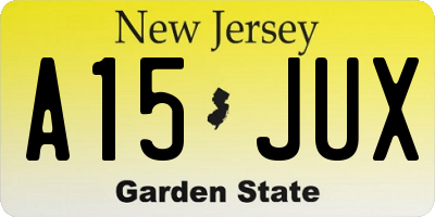 NJ license plate A15JUX