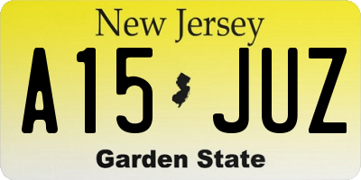 NJ license plate A15JUZ