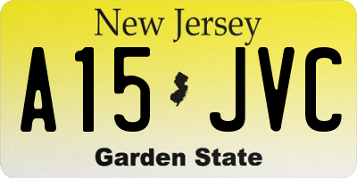 NJ license plate A15JVC
