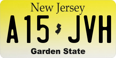 NJ license plate A15JVH