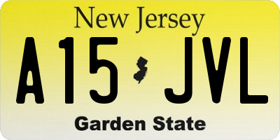NJ license plate A15JVL