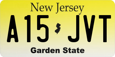 NJ license plate A15JVT