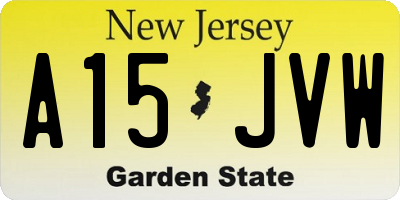 NJ license plate A15JVW