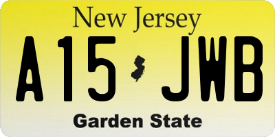 NJ license plate A15JWB