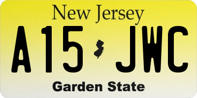 NJ license plate A15JWC