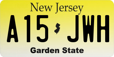 NJ license plate A15JWH