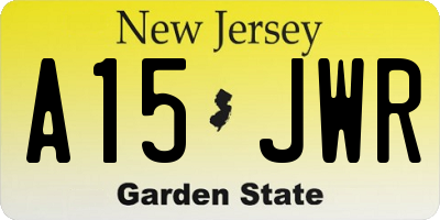 NJ license plate A15JWR