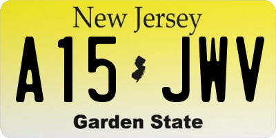 NJ license plate A15JWV