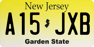 NJ license plate A15JXB