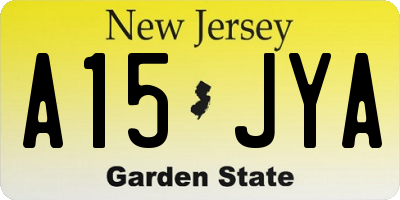 NJ license plate A15JYA