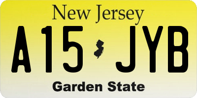 NJ license plate A15JYB