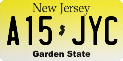 NJ license plate A15JYC
