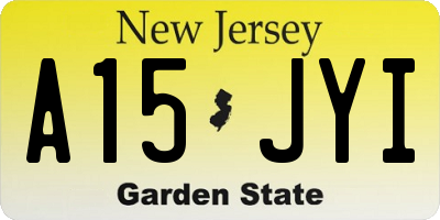 NJ license plate A15JYI