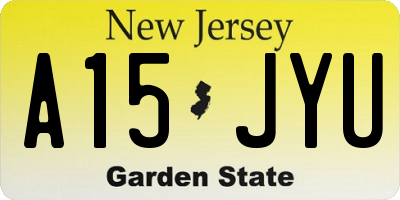 NJ license plate A15JYU