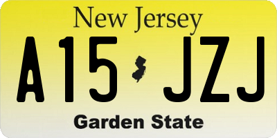NJ license plate A15JZJ