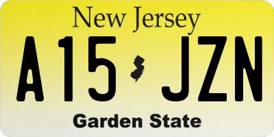 NJ license plate A15JZN