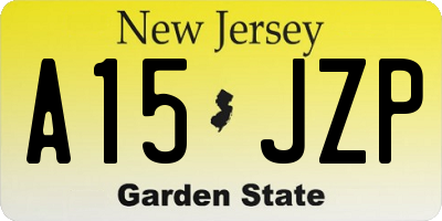 NJ license plate A15JZP