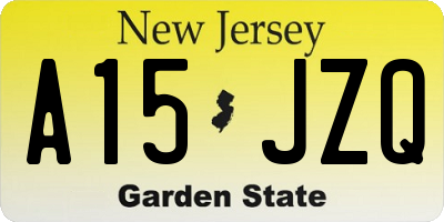 NJ license plate A15JZQ