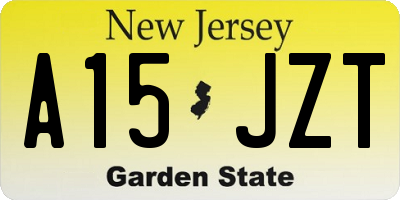 NJ license plate A15JZT