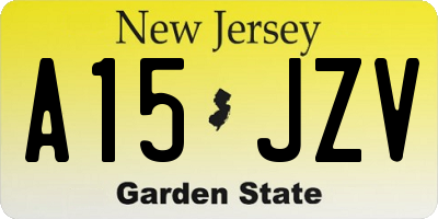 NJ license plate A15JZV
