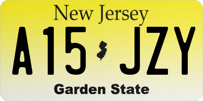 NJ license plate A15JZY