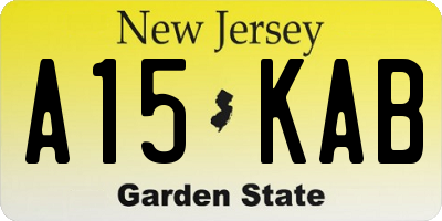 NJ license plate A15KAB
