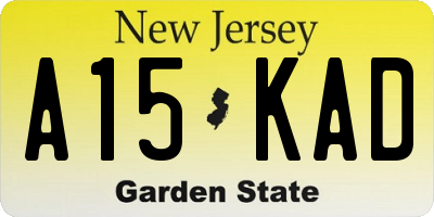 NJ license plate A15KAD
