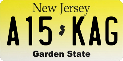 NJ license plate A15KAG
