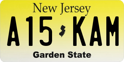 NJ license plate A15KAM